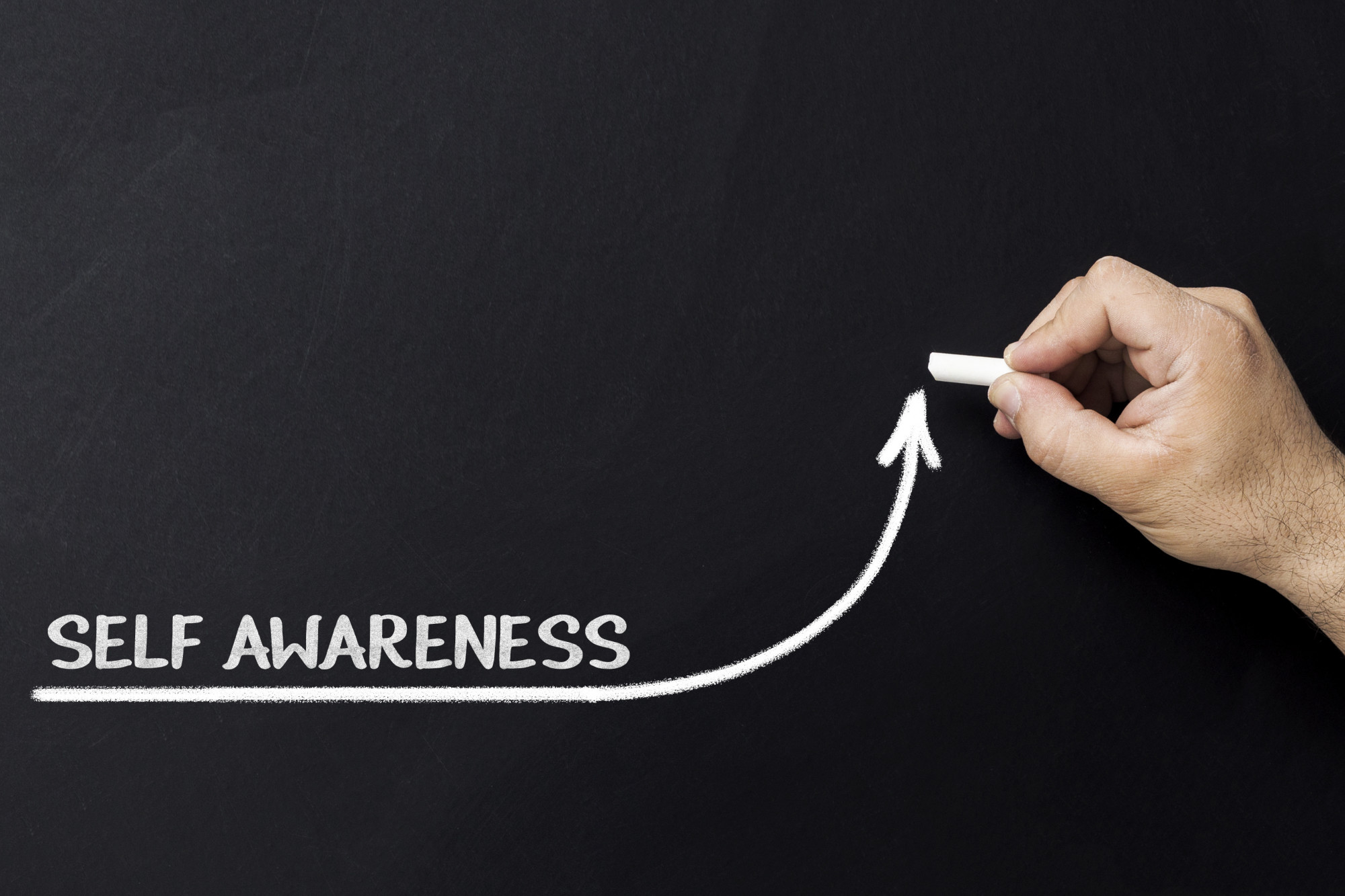 Self Awareness Improvement Concept Businessman Draw Accelerating Line Of Improving Self Awareness